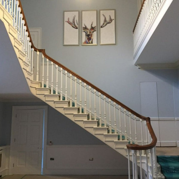 Little Greene Bone China Blue Mid No. 183 is a beautiful grey blue paint colour. Blue hall stairs and landing paint colour. Order Little Greene paint online.