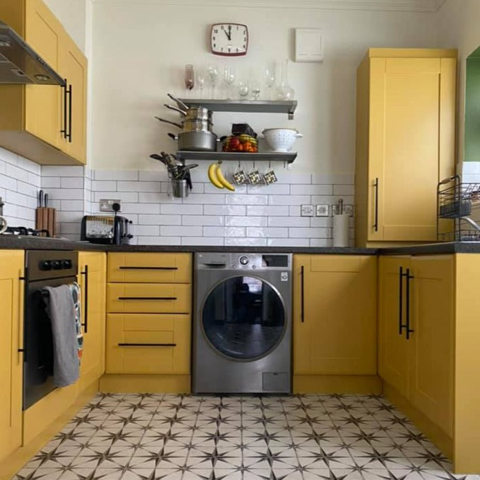 Little Greene Yellow Pink No. 46 kitchen cabinet paint colour. Buy Little Greene Yellow Pink paint online.