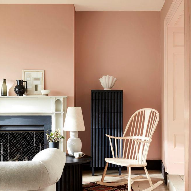 Little Greene Masquerade No. 334 is a delicate, powder-like paint colour. Create a sophisticated look with this grown up pink. Order Little Greene online in Ireland.