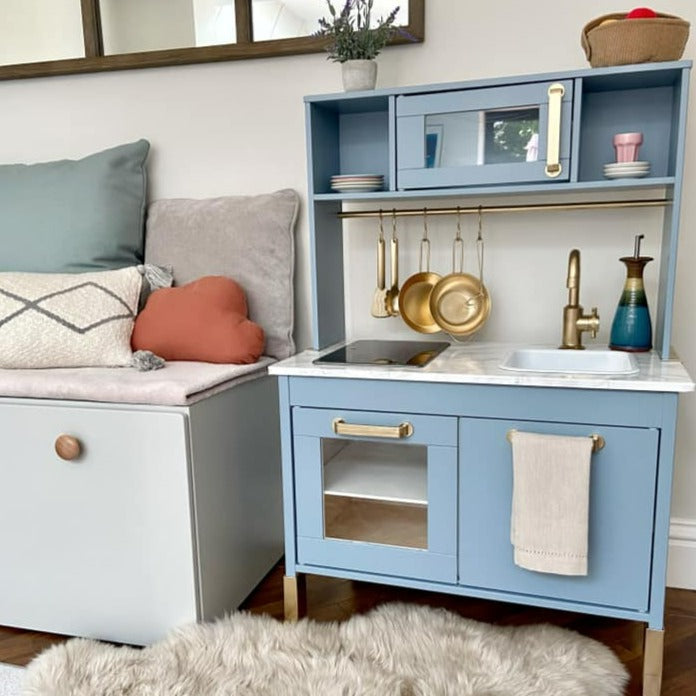 Little Greene Grey Stone No. 276 is a beautiful blue paint colour. Grey Stone 276 blue furniture paint colour. Buy Little Greene paint online.