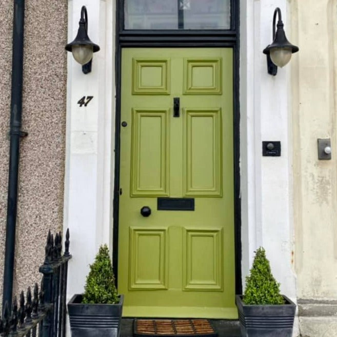 Little Greene Citrine No. 71 is a moss green paint colour. Green front door paint colour. Buy Little Greene Citrine paint online.