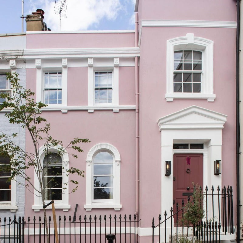 Cinder Rose Farrow and Ball pink exterior masonry paint colour from Paint Online.