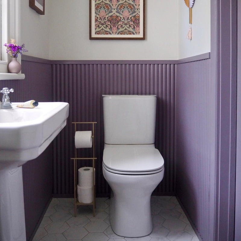 Brassica by Farrow and Ball purple bathroom paint colour from Paint Online