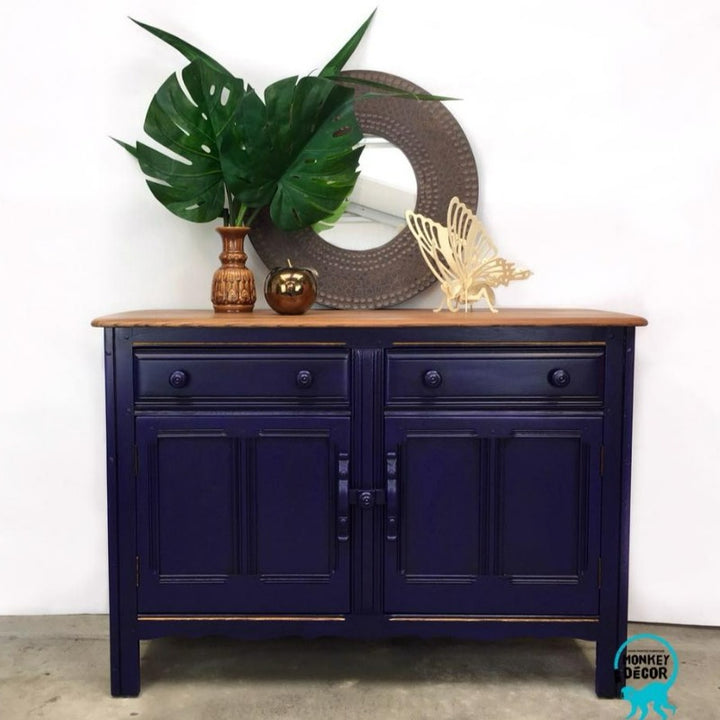 Little Greene Thai Sapphire No. 116 is a very dark blue paint colour with deep purple tones. Furniture paint colour. Buy Little Greene paint online.