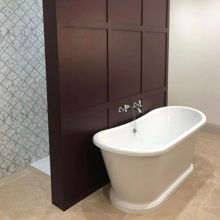 Little Greene Cordoba No. 277 is a rich red paint colour. Dark red purple bathroom paint colour. Buy Little Greene paint online.