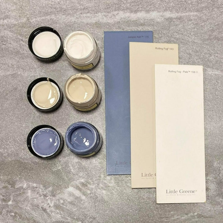 Little Greene Rolling Fog Pale No. 158 is a warm, pale neutral paint colour. A neutral colour can be used instead of white. Order Little Greene paint online in Ireland. 
