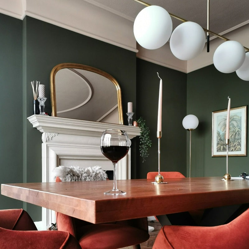 Little Greene Invisible Green No. 56 is a dark green paint colour. Green dining room paint colour. Buy Little Greene paint online.