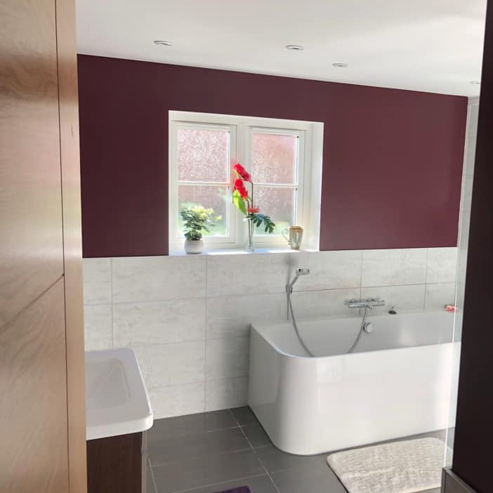 Brinjal by Farrow & Ball. Purple bathroom paint colour from Paint Online