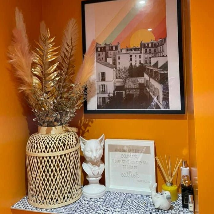 Little Greene Marigold No. 209 is a bright orange paint colour. Orange bedroom paint colour. Buy Little Greene Marigold paint online.