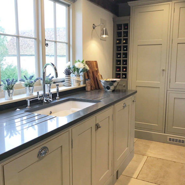 Slaked Lime Dark from Little Greene.  Kitchen cabinet paint colour. Buy Little Greene paint online.