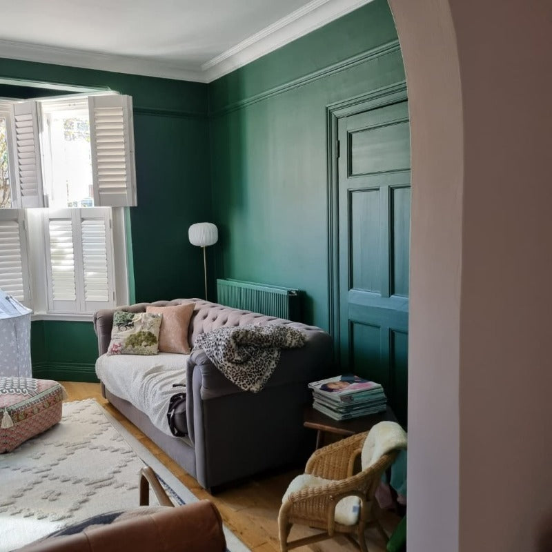 Hunter Dunn Paint And Paper Library Paint Colour No. 523. Green living room paint colour. 