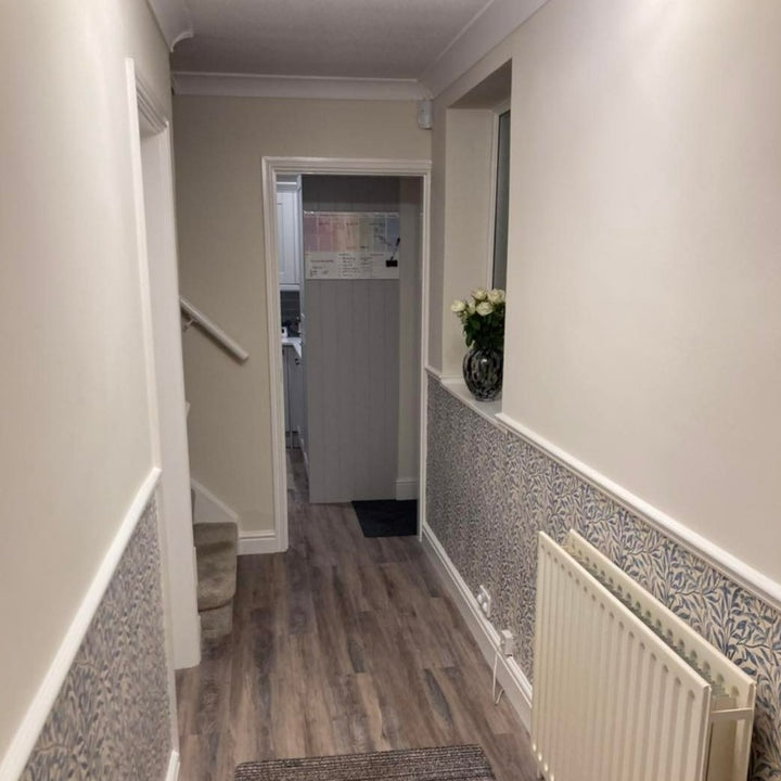 Little Greene Stock No. 37 hallway paint colour. This warm white paint colour is as classic as it gets. Order Little Greene Stock No. 37 paint online in Ireland.