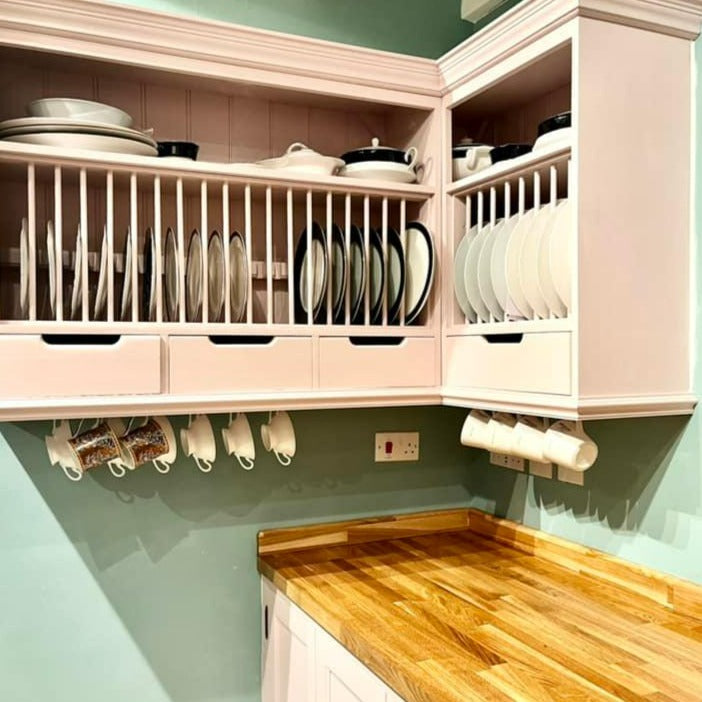 Little Greene Pink Slip No. 220 is a delicate neutral pink paint colour. Pink kitchen paint colour. Buy Little Greene paint online.