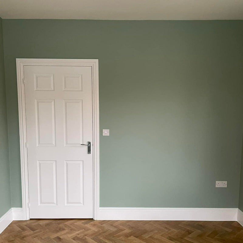 Little Greene Aquamarine No. 138 subtle green paint colour for a living room. Buy Little Greene Aquamarine 138 paint online in Ireland.