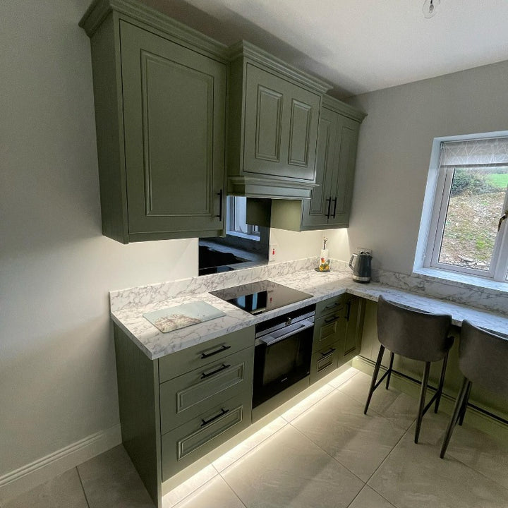 Sage Green No. 80 is a beautiful green paint colour. Sage Green 80 green kitchen cabinet paint colour. Order Little Greene paint online in Ireland.