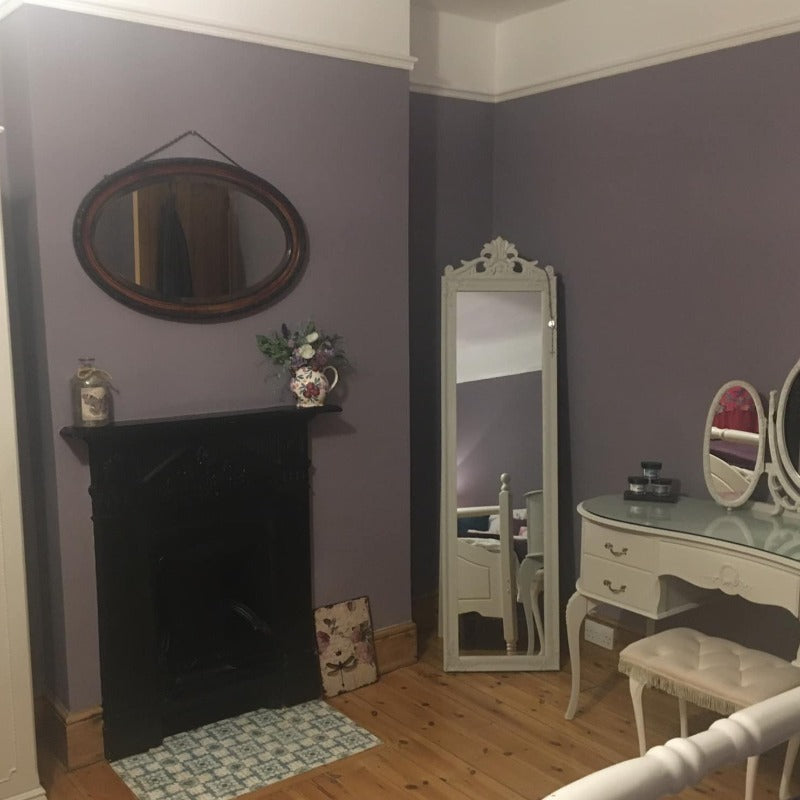 Brassica by Farrow and Ball purple bedroom paint colour from Paint Online