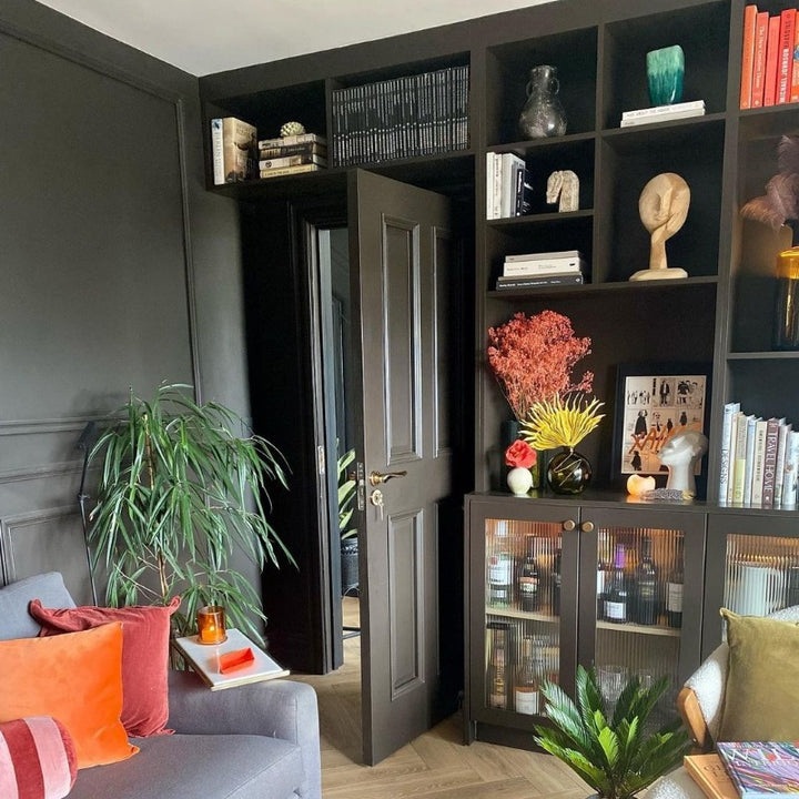 Little Greene Chocolate Colour 124 is a rich, dark brown paint colour. Dark brown living room paint colour.