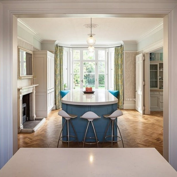 Blue's Blue - Paint And Paper Library Paint Colour No. 639. Blue kitchen island paint colour.