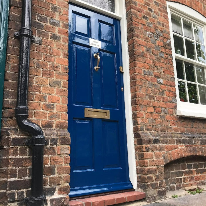 Little Greene Deep Space Blue No. 207 is a deep blue paint colour. Deep Space Blue front door paint colour. Buy Little Greene paint online.