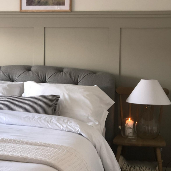 Stone Green Dulux Heritage paint colour. Green bedroom paint colour.