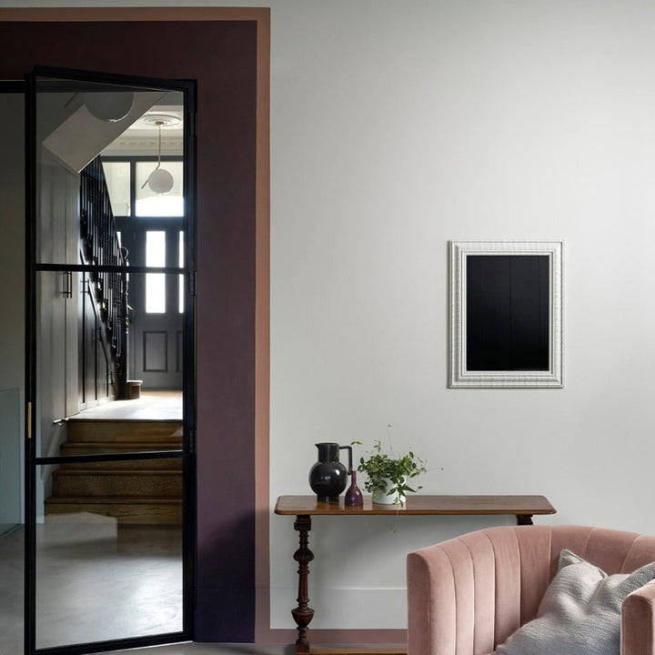 Pontefract Paint And Paper Library Paint Colour No. 328. Purple wall paint colour.