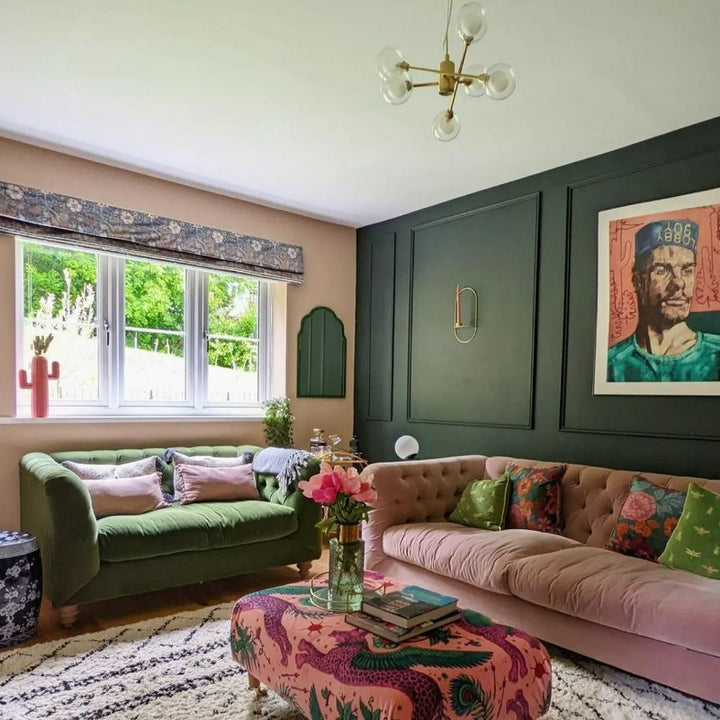 Little Greene Castell Pink No. 314 is a warm, neutral paint colour. Warm living room paint colour. Buy Little Greene paint online.