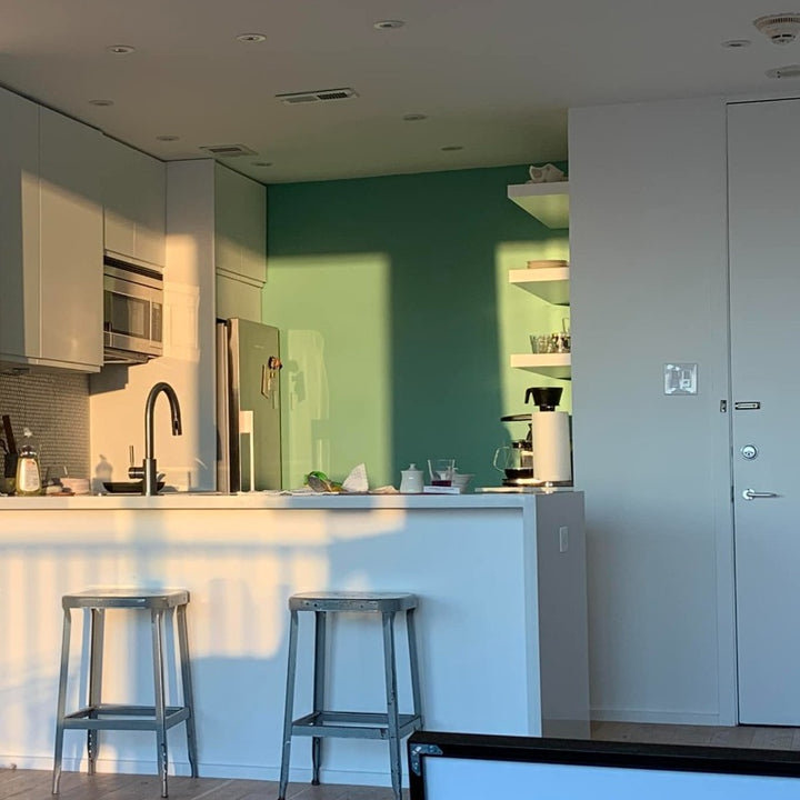 Arsenic Farrow & Ball kitchen paint colour from Paint Online.