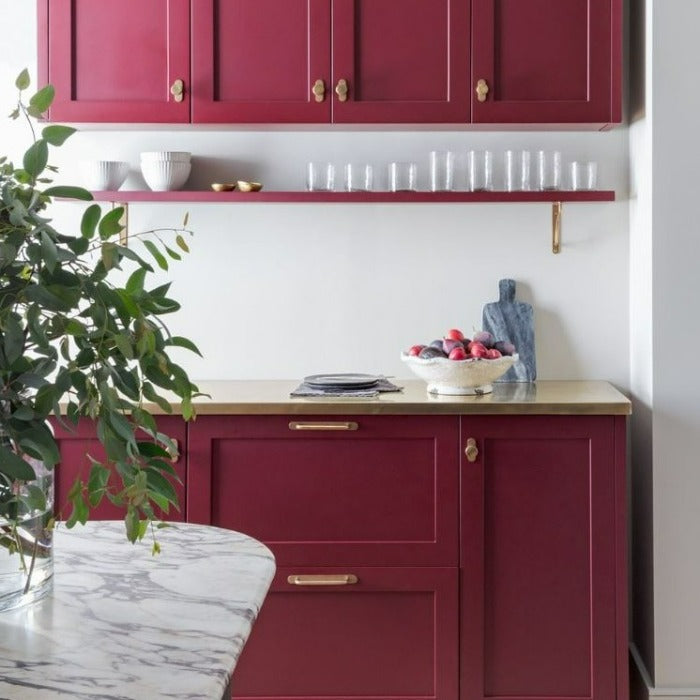 Paint & Paper Library Grenache 372 is a deep red paint colour. Grenache red kitchen cabinet paint colour. Buy Paint And Paper Library paint online. 