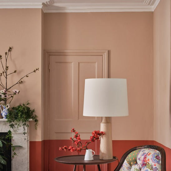 Templeton Pink No. 303 from Farrow & Ball is a lovely pink paint colour. One of Farrow & Ball's new colours. Pink living room paint colour.