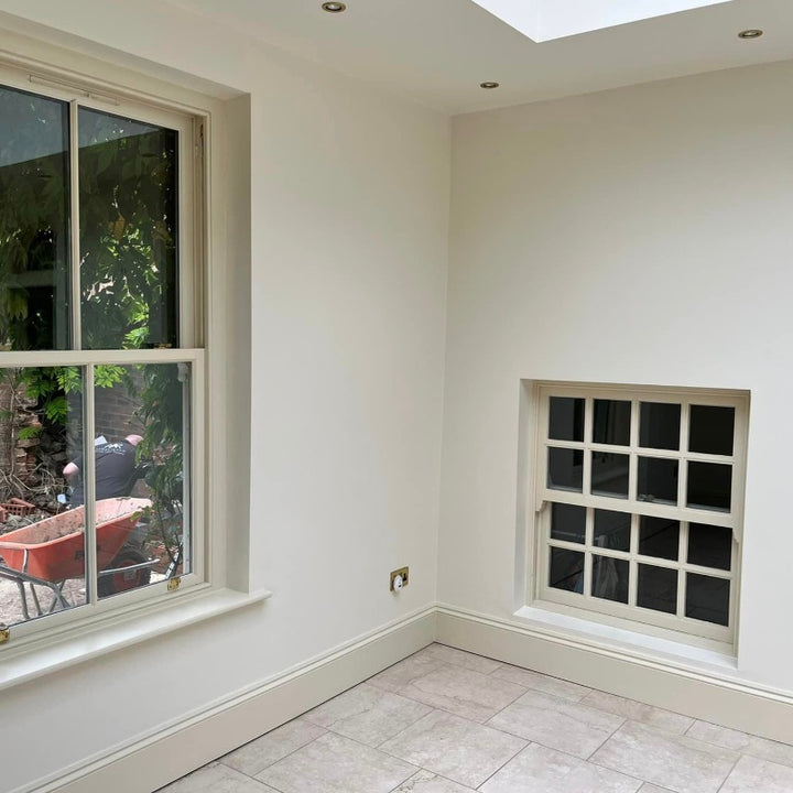 Little Greene Silent White No. 329 is a neutral-warm white paint colour. Buy Little Greene paint online.