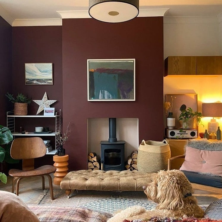 Deep Reddish Brown Farrow & Ball living room paint colour from Paint Online