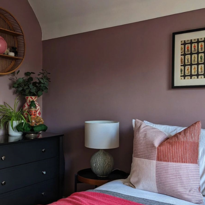 Dusted Heather by Dulux Heritage. Bedroom paint colour from Paint Online. 