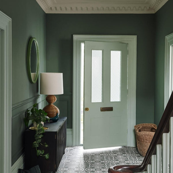 Fynbos Paint And Paper Library Paint Colour No. 547. Green hallway paint colour. 