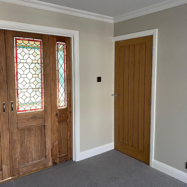 Little Greene Slaked Lime Deep 150. Beige living room paint colour.