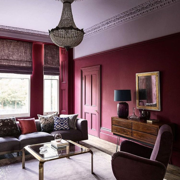 Paint & Paper Library Grenache 372 is a deep red paint colour. Grenache red living room paint colour. Buy Paint And Paper Library paint online. 
