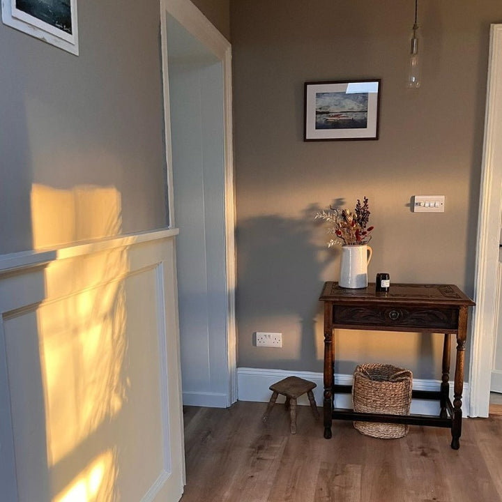 Old Bone Colourtrend Paint Colour. Brown beige hallway paint colour from Paint Online.