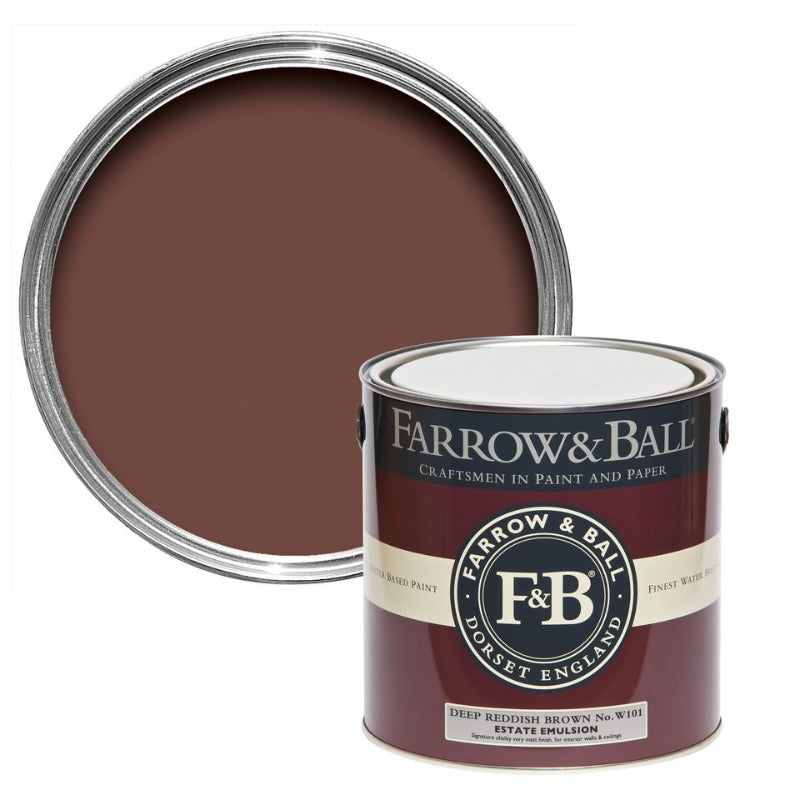 Deep Reddish Brown Farrow & Ball 2.5 Litre Estate Emulsion  paint colour from Paint Online