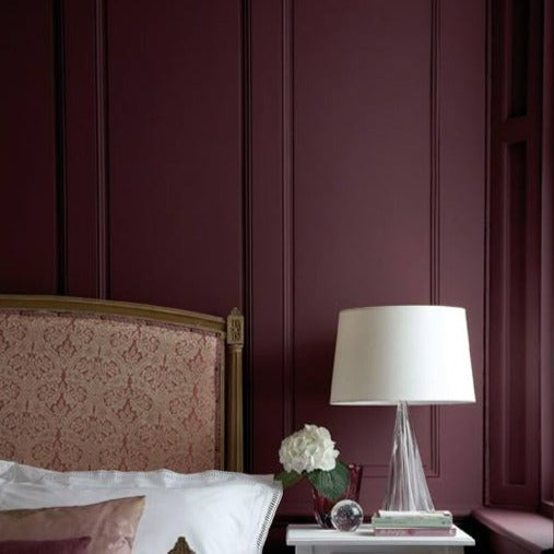 Little Greene Adventurer No. 7 is a deep red plum paint colour. Adventurer 7 bedroom paint colour. Order Little Greene paint online in Ireland.