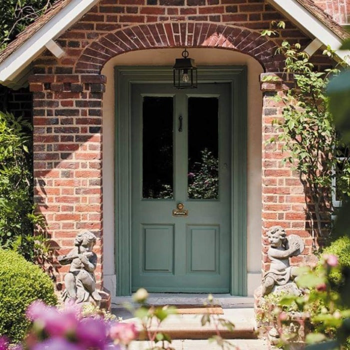 Little Greene Ho Ho Green 305. Green front door paint colour. Buy Little Greene paint online.