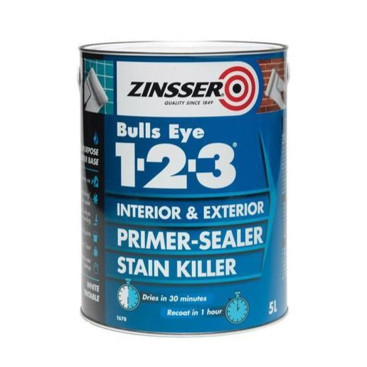 5L Zinsser 1-2-3 Interior Exterion Primer Sealer and Stain Killer