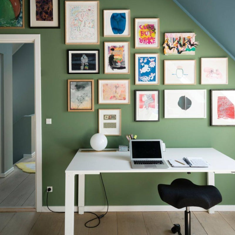 Calke Green Farrow and Ball green office paint colour from Paint Online