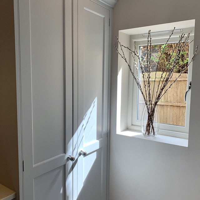 Little Greene Gauze No. 106 is a cool white paint colour with a green/grey undertone.  Order Little Greene paint online in Ireland.