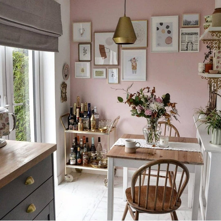 Little Greene Confetti No. 274 is a pale pink paint colour. Confetti 274 pink kitchen paint colour. Buy Little Greene paint online.