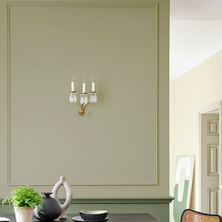 Book Room Green 322 Little Greene paint colour. Green living room paint colour. Buy Little Greene paint online.