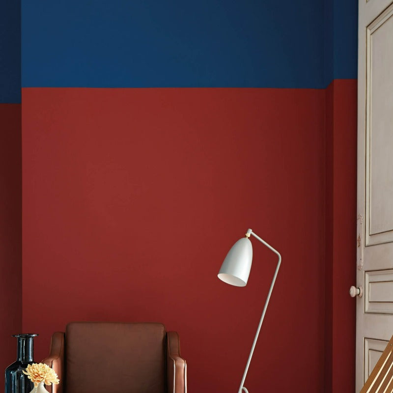 Little Greene Deep Space Blue No. 207 is a deep blue paint colour. Deep Space Blue and Bronze Red wall paint colour. Buy Little Greene paint online.