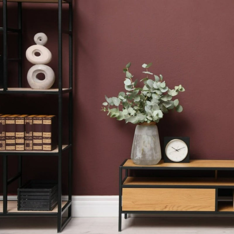 Cedar Rose is a deep red paint colour with a highly prevalent brown undertone. Red brown living room paint colour. Buy Fleetwood paint online.