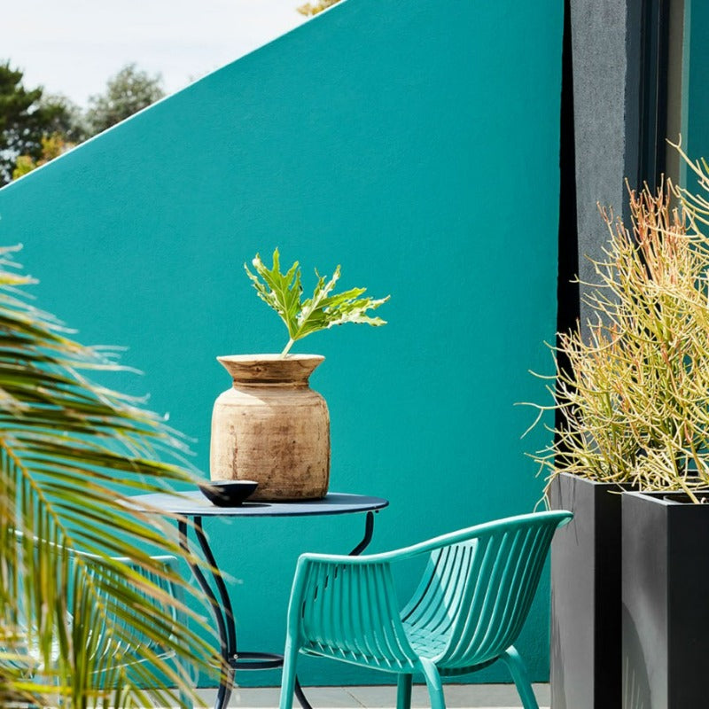 Little Greene Canton No. 94 is a teal paint colour with an exotic depth of colour. Teal exterior paint colour. Buy Little Greene Canton paint online.