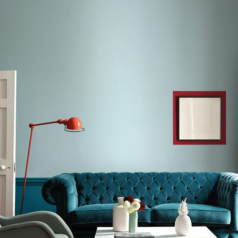 Little Greene Celestial Blue No. 101 can appear blue, green and grey in colour so be sure to test it in the room first. Order Little Greene paint online in Ireland.