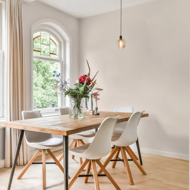 Colourtrend Sheepskin 0566 neutral dining room paint colour. Buy Colourtrend paint online.