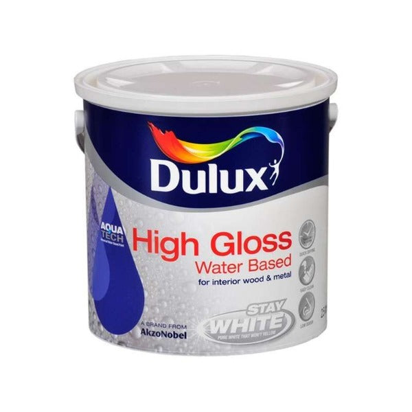 Dulux High Gloss Water Based White 2.5L